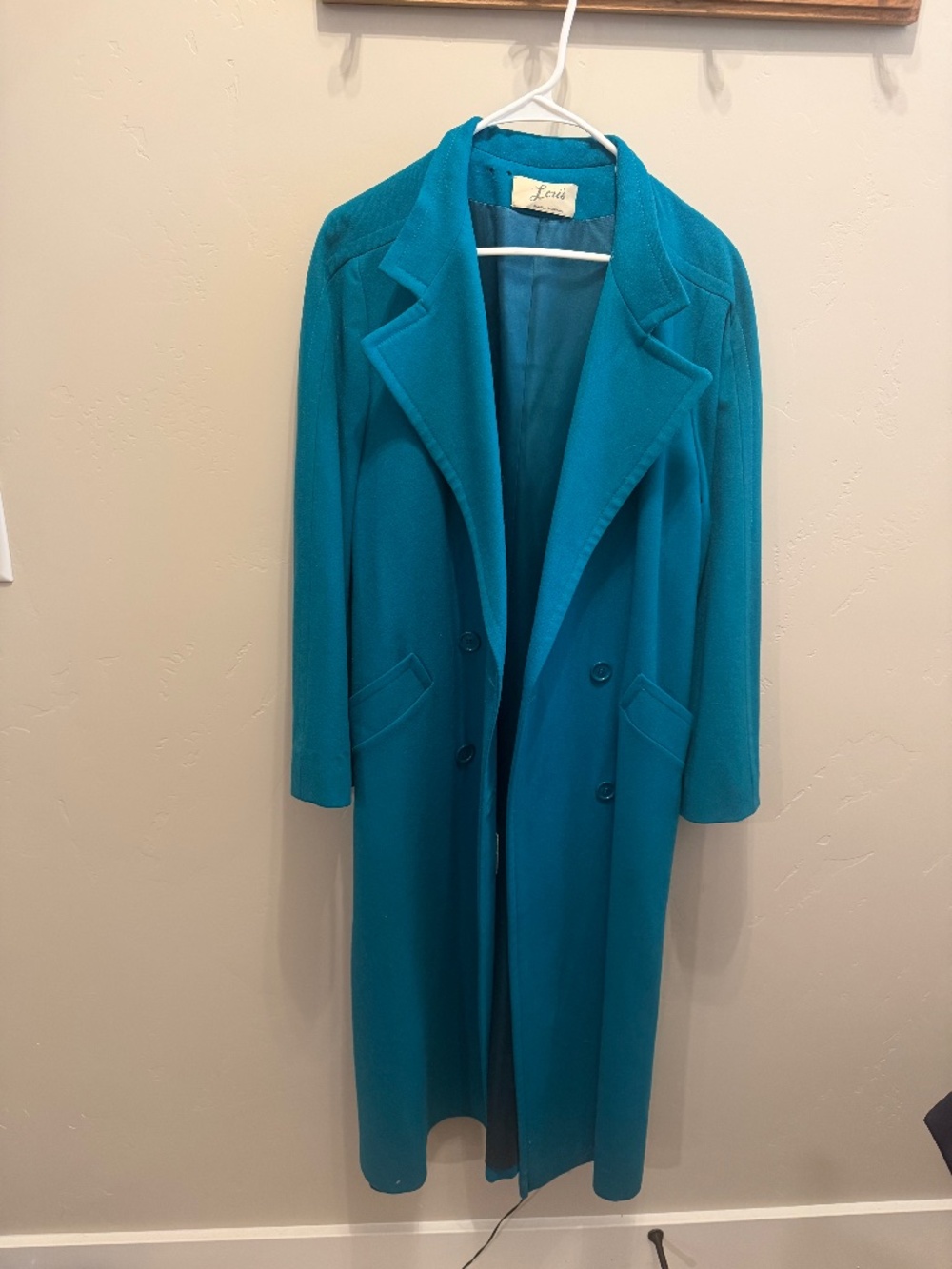 Women’s Vintage Merino Wool Blue Peacoat Size Large